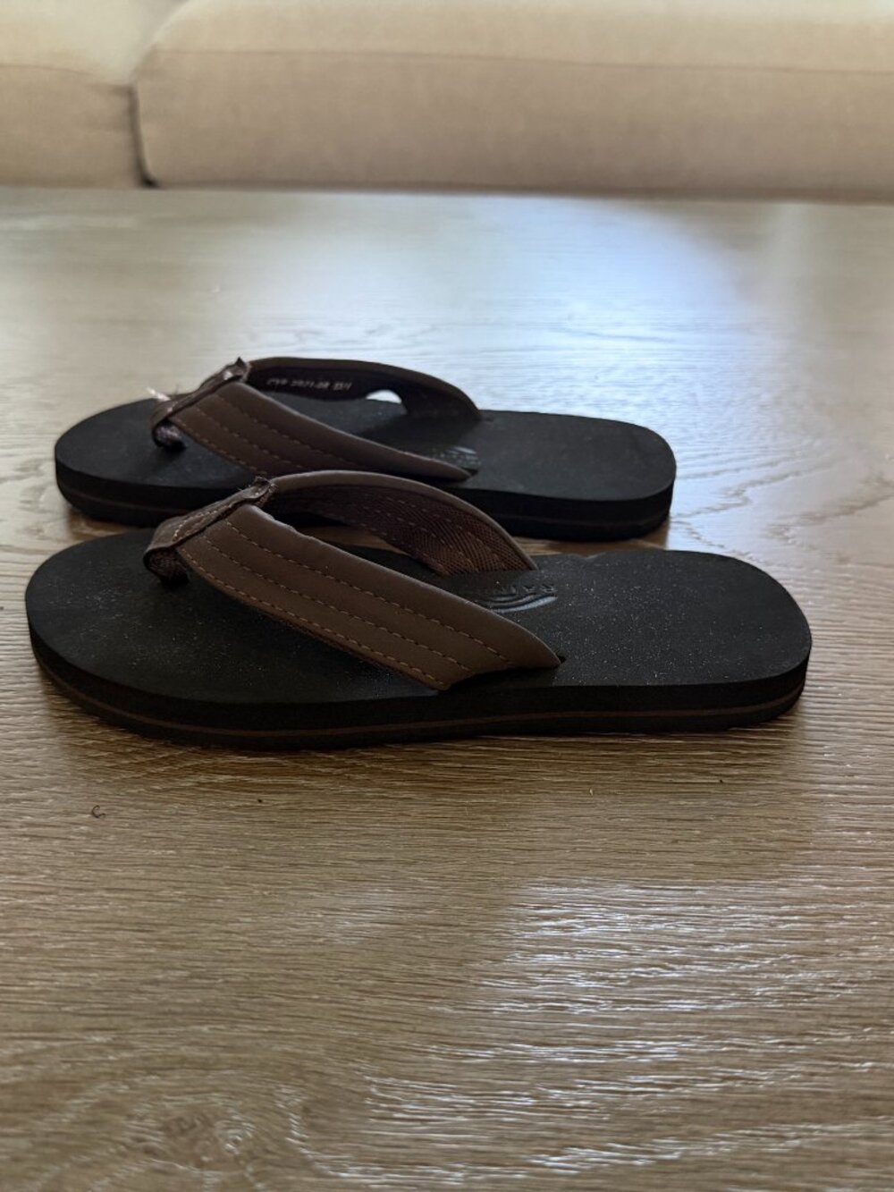 NWOT Boys Rainbow Brand Grombow brown sandals flip flops shoes size 13
